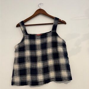 Pyne & Smith No 17 Linen Tank Top Brighton Plaid M EUC